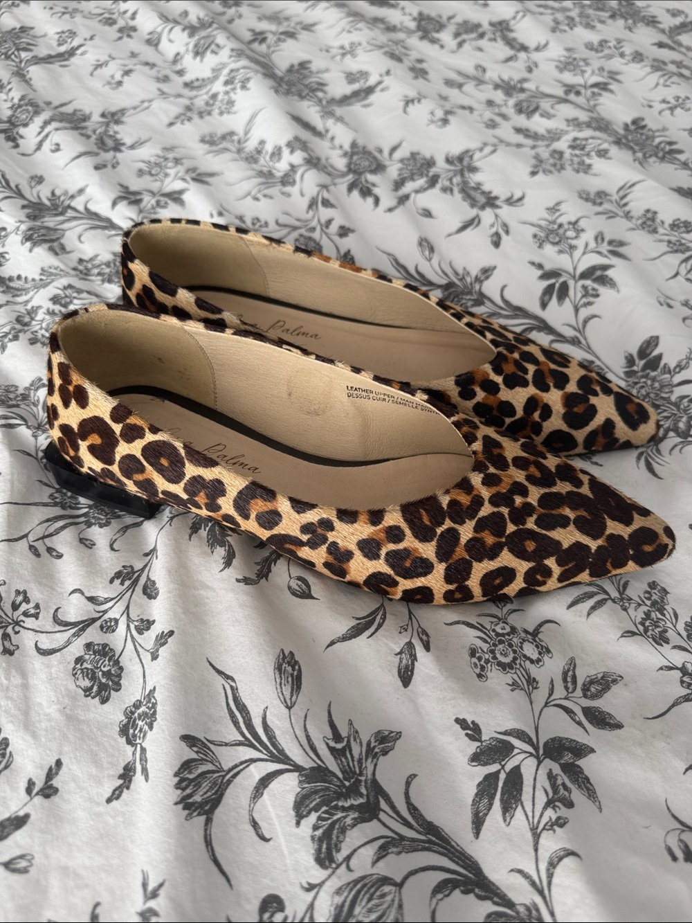 Leopard Print Pointed Toe Flats - Brown